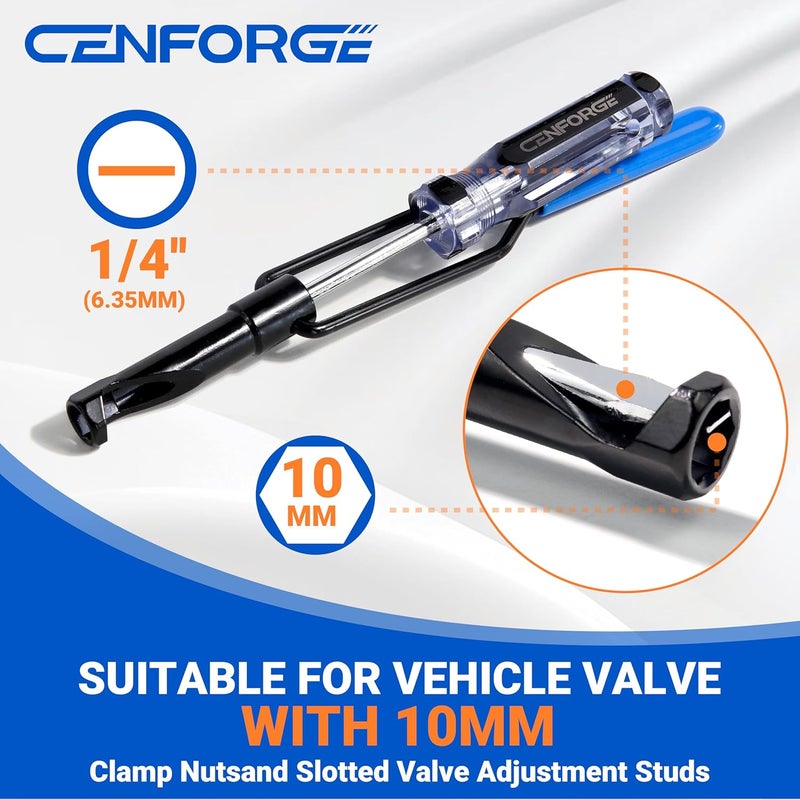 CENFORGE Store 10mm Valve Adjustment Tool Jam Nut, Slotted Valve Adjusting Stud, Valve Grinding Tool Compatible with Honda Nissan Toyota Japanese Auto Vehicle Engines, Valve Lapping Guiding Removal Tool - Image 3